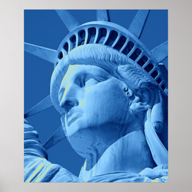 Close-up Blue Tones Statue of Liberty Poster (Front)