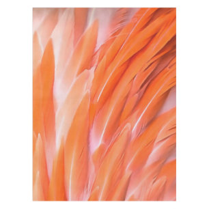Close Up Coral and Pink Artistic Flamingo Feathers Tablecloth