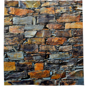 Close-up detail view of an old traditional stone w