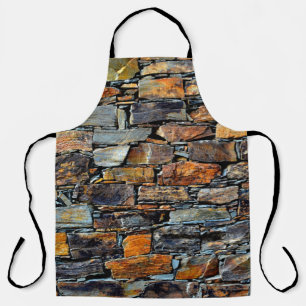 Close-up detail view of an old traditional stone w apron