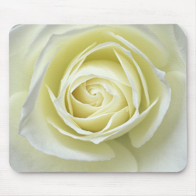 Close up details of white rose mouse pad (Front)