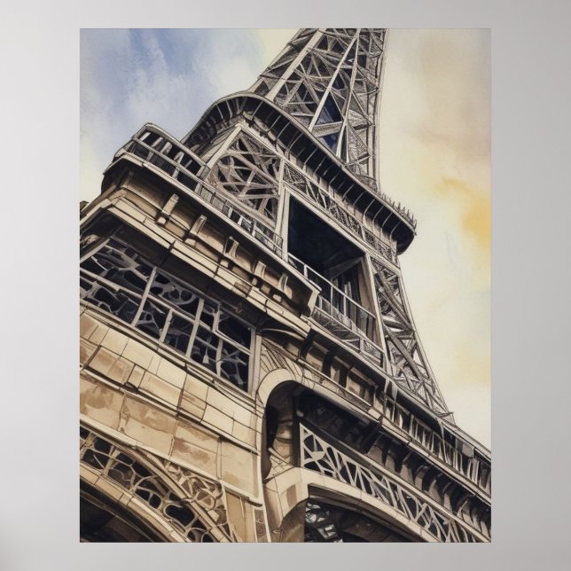 Close-up Eiffel Tower Paris Love City Travel Poster (Front)