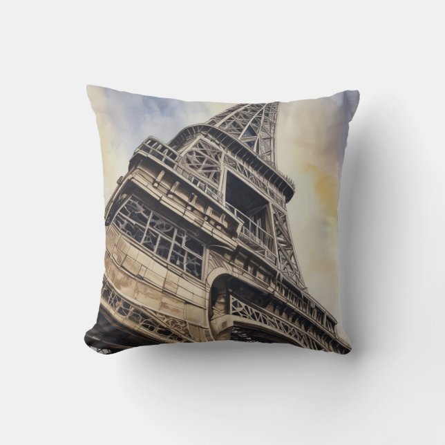 Close-up Eiffel Tower Paris Love City Travel Throw Pillow (Front)