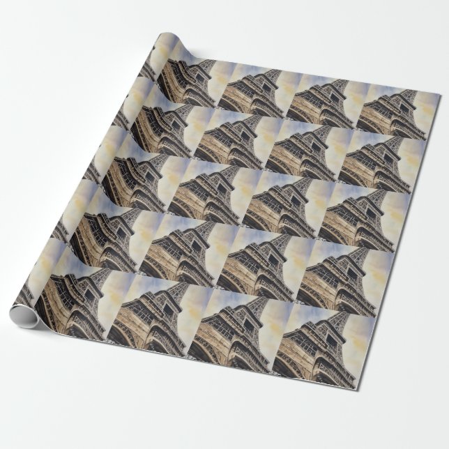 Close-up Eiffel Tower Paris Love City Travel Wrapping Paper (Unrolled)
