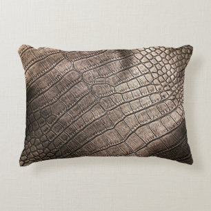 Close-Up Elegant Leather: Textured Pattern Accent Pillow