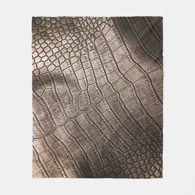 Close-Up Elegant Leather: Textured Pattern Fleece Blanket (Front)