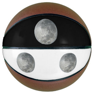 Close-Up Full Moon in the Night Sky. Photography Basketball