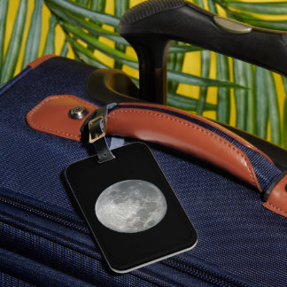 Close-Up Full Moon in the Night Sky. Photography Luggage Tag