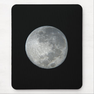 Close-Up Full Moon in the Night Sky. Photography Mouse Pad
