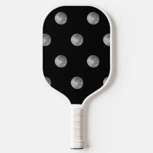 Close-Up Full Moon in the Night Sky.  Photography Pickleball Paddle