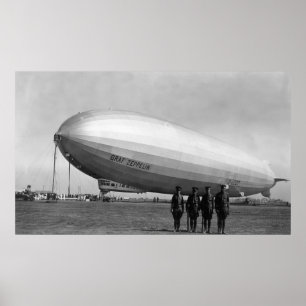 Close-Up Graf Zeppelin Blimp View Poster