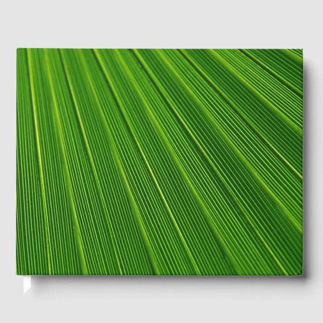 Close-up Green Leaf Guest Book (Front)