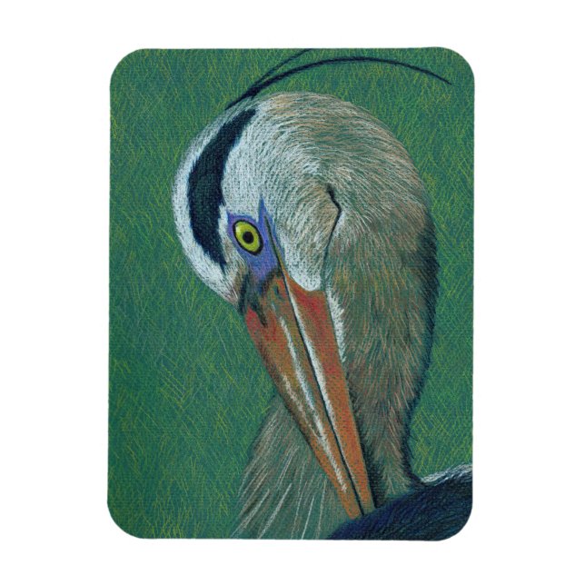 Close up Heron Magnet (Vertical)