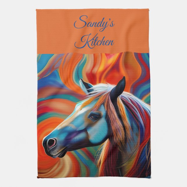 Close up Horse head Kitchen Towel (Vertical)