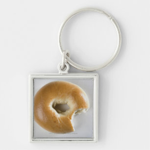 Close-up of a bagel keychain