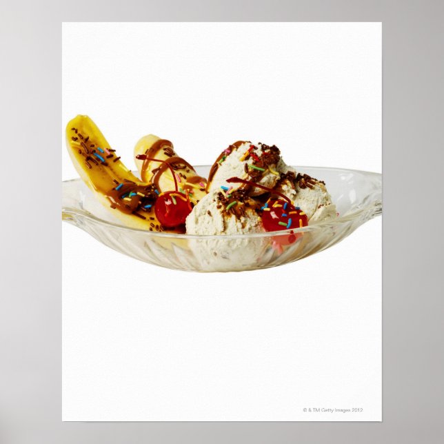 Close-up of a banana split poster (Front)