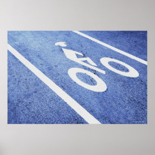 Close-up of a bicycle sign on the road