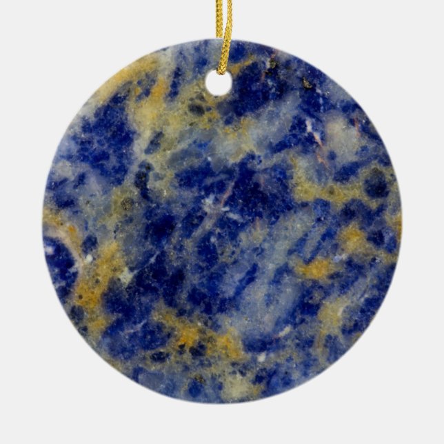 Close up of a Blue Sodalite Ceramic Ornament (Front)