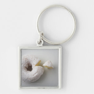 Close-up of a cake keychain