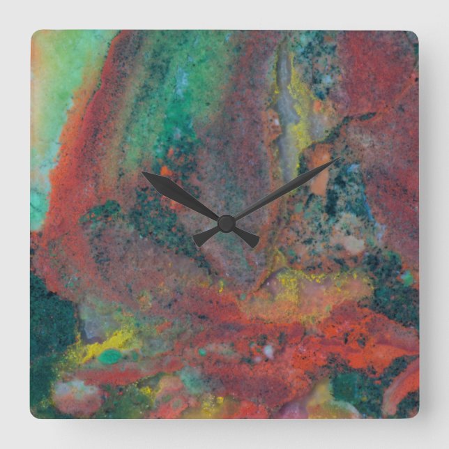 Close up of a Christmas Jasper Square Wall Clock (Front)