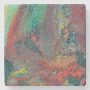 Close up of a Christmas Jasper Stone Coaster