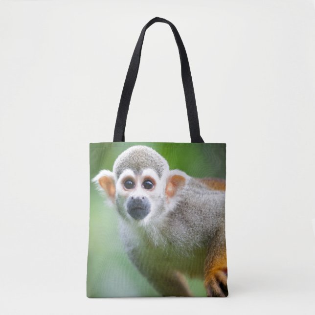 Close-up of a Common Squirrel Monkey Tote Bag (Front)