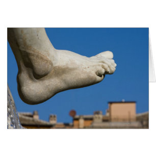 close-up of a foot on the Fontana dei Quatro