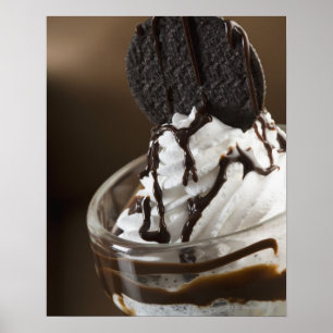 Close-up of a glass of chocolate sundae poster