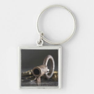 Close-up of a key in a key ring