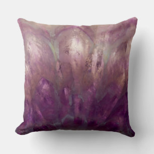 Close up of a purple Amethyst Throw Pillow