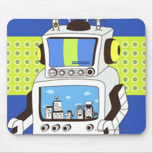 Close-up of a robot mouse pad