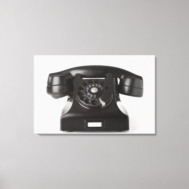 Close-up of a rotary phone canvas print (Front)
