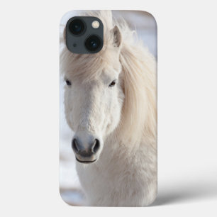 Close up of a White Icelandic Horse iPhone 13 Case