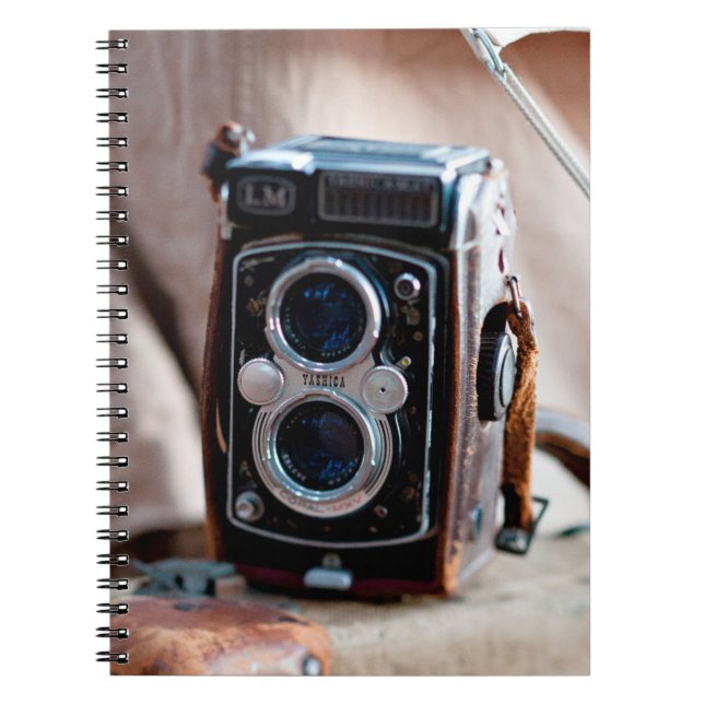 Close-up of an antique camera notebook (Front)
