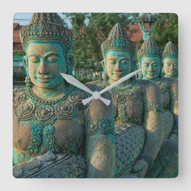 Close-up Of An Artists' Sculptures Square Wall Clock (Front)