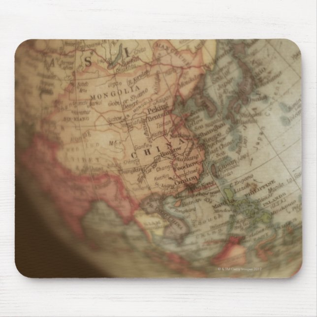 Close-up of antique globe 2 mouse pad (Front)