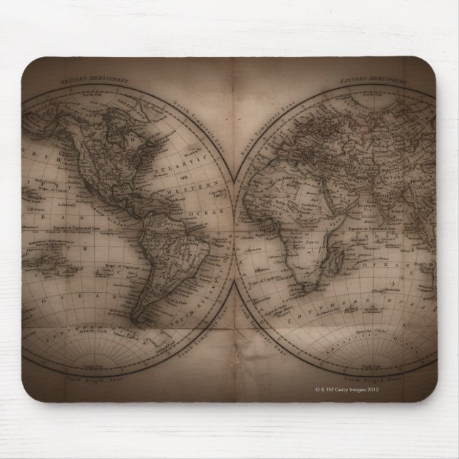 Close up of antique world map 5 mouse pad (Front)
