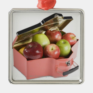 Close-up of apples in a box metal ornament