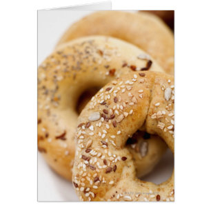 Close-up of assorted bagels on a plate
