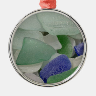 Close up of beach glass, Alaska Metal Ornament
