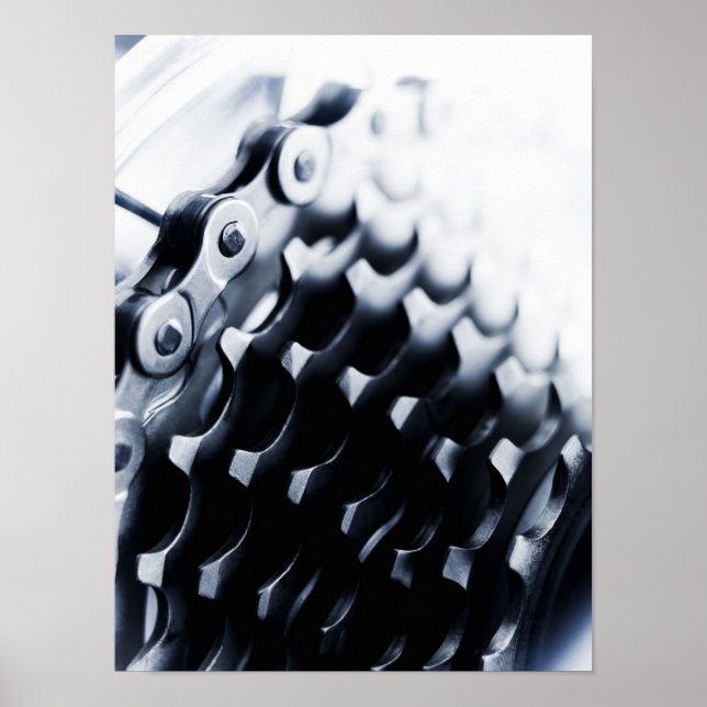 Close up of bicycle gears poster (Front)