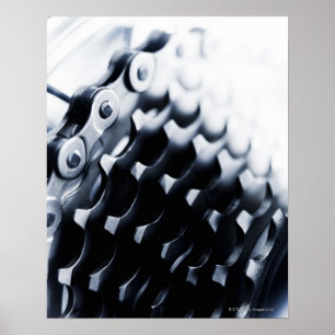 Close up of bicycle gears poster