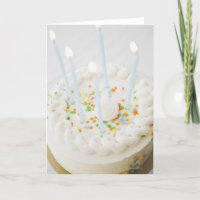 Close up of birthday cake with birthday candles