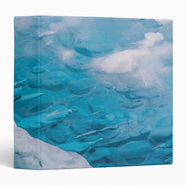 Close-up of blue ice binder (Front/Spine)