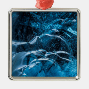 Close Up Of Blue Ice Walls Metal Ornament