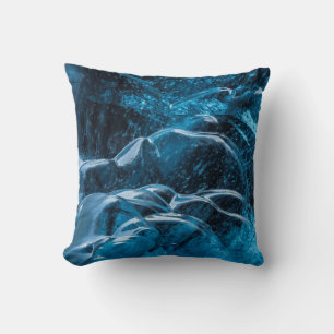 Close Up Of Blue Ice Walls Throw Pillow