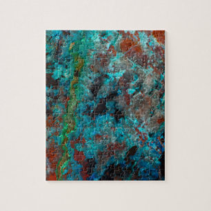 Close up of blue Shattuckite Jigsaw Puzzle