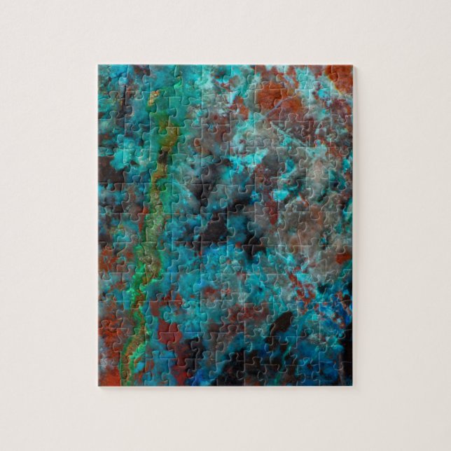 Close up of blue Shattuckite Jigsaw Puzzle (Vertical)