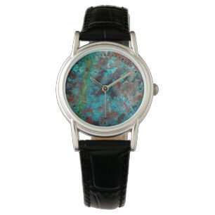 Close up of blue Shattuckite Watch
