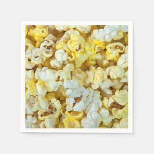 Close up of buttered popcorn napkin